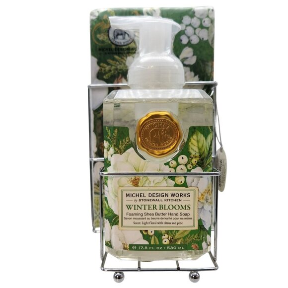 Michel Design Works Other - Michel Design Works Winter Blooms Foaming Soap and Napkins in Silver Tone Cady